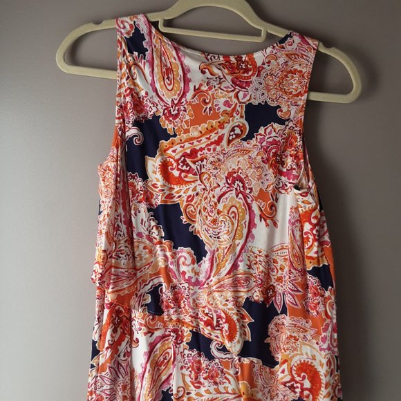 J Jill Sleeveless Shift Dress Geometric Floral Pattern Size XS Petite - Picture 6 of 10